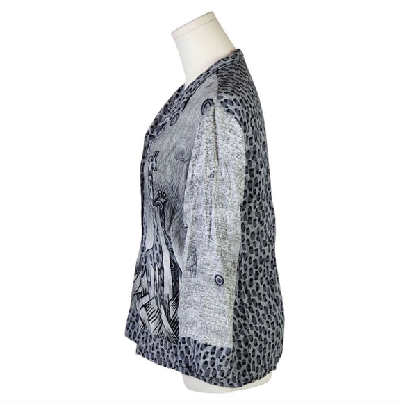 Vintage Sea Suns Giraffe Print Button-Up Blouse Made in USA Animal Print - Picture 4 of 7